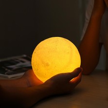Bendenal Sarı 3D Ay Gece Lambası Dekoratif Küre