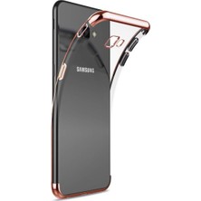 Tekno Grup Samsung Galaxy J7 Prime Kılıf Dört Köşe Renkli Şeffaf Lazer Silikon - Rose