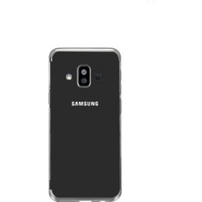 Tekno Grup Samsung Galaxy J7 Duo Kılıf Dört Köşe Renkli Şeffaf Lazer Silikon - Gümüş + Nano Ekran Koruyucu