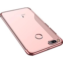 Tekno Grup Xiaomi Mi A1 Kılıf Dört Köşe Renkli Şeffaf Lazer Silikon - Rose + Nano Ekran Koruyucu