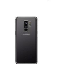 Tekno Grup Samsung Galaxy S9 Plus Kılıf Dört Köşe Renkli Şeffaf Lazer Silikon - Gümüş + Full Body Ekran Koruyucu