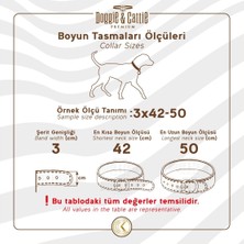 Doggie Konforlu Deriden El Yapımı Nazar Boncuklu Köpek Boyun Tasması 3 x 42 - 50 cm - Camel