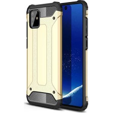 Coverzone Samsung Galaxy S10 Lite Kılıf Shockproof Slikon Zırh + Nano Glass Gold