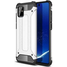 Coverzone Samsung Galaxy S10 Lite Kılıf Shockproof Slikon Zırh + Nano Glass Gri