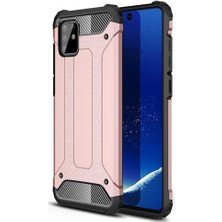 Coverzone Samsung Galaxy S10 Lite Kılıf Shockproof Slikon Zırh + Nano Glass Rose Gold