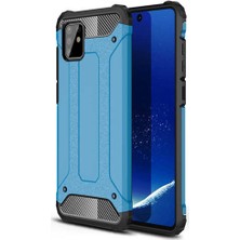 Coverzone Samsung Galaxy S10 Lite Kılıf Shockproof Slikon Zırh Mavi