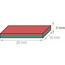 Mıknatıs AVM 20x10x3 mm Süper Güçlü Neodyum Mıknatıs Magnet (5 Adet)