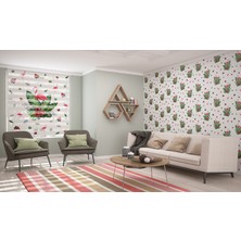 Asy Home Flamingo Dijital Baskılı Piliseli Zebra Perde