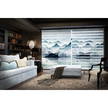 Asy Home Patika Dağ Manzaralı Dijital Baskılı Piliseli Zebra Perde