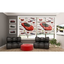 Asy Home Ferrari Dijital Baskılı Piliseli Zebra Perde