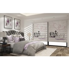 Asy Home Kuğuların Dansı Dijital Baskılı Piliseli Zebra Perde