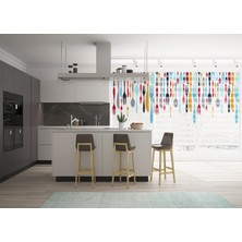 Asy Home Çatal-Bıçak-Kaşık Dijital Baskılı Piliseli Zebra Perde