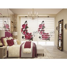 Asy Home Güllerin Melodisi Dijital Baskılı Piliseli Zebra Perde