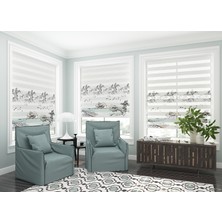 Asy Home Doğa Manzaralı Dijital Baskılı Piliseli Zebra Perde