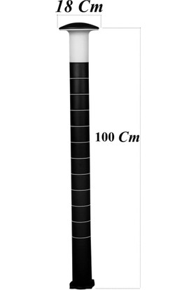 Zita Bahçe Aydınlatma Mantar Armatür 100 cm Siyah Uzun Ip54