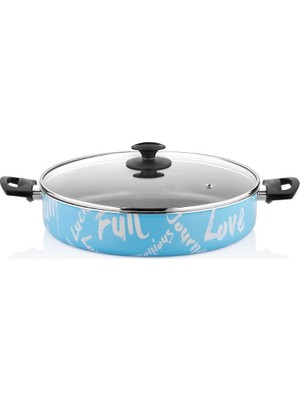 Papilla Rosetta Domino 32 cm Desenli Karnıyarık Tencere