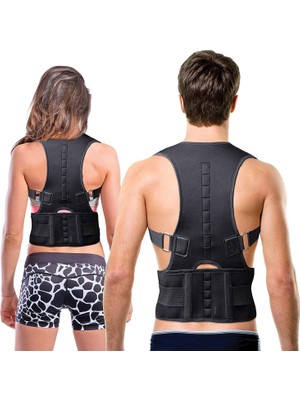 Ankaflex Kadın Erkek Dik Durus Korsesi Bel Sırt Omuz Korsesi -Siyah