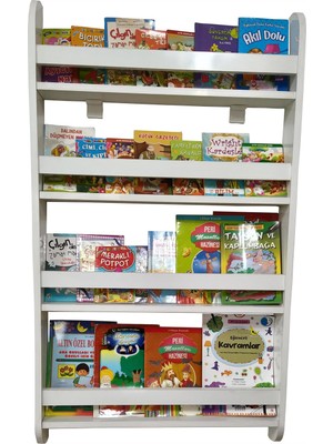 Emdief Home Montessori MağazamDuru Serisi Montessori 4 Raflı Mdf Çocuk Odası Kitaplığı