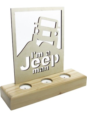 Didideko Ahşap Tealight Mumluk Jeep