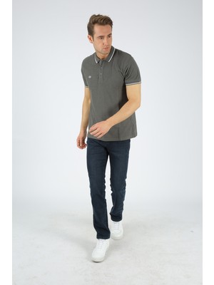 Dafron Sport Erkek Polo Çizgili Yaka Tişört