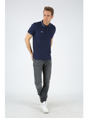 Dafron Sport Erkek Polo Çizgili Yaka Tişört
