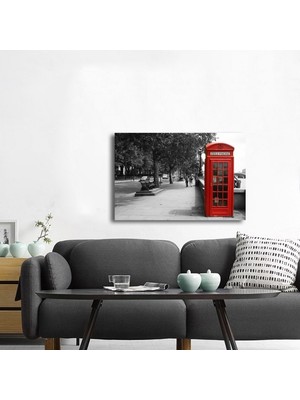 Tablosan Londra Kırmızı Telefon Kulübesi Kanvas Tablo