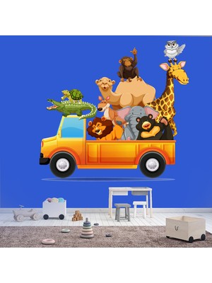 Kt Decoration Eğlenceli hayvanlar İle Seyahat Çocuk Odası Duvar Sticke