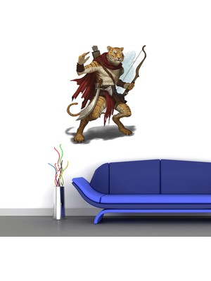 Kt Decoration Warrior-2 3D Render Özel Basım Duvar Sticker