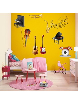 Kt Decoration Musical Instruments Modern Duvar Sticker