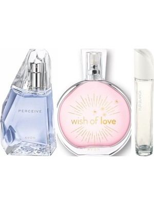 Avon Perceive 50 ml Kadın Edp+Avon Wish Of Love 50 ml Kadın Edt+Avon Purblanca 50 ml Kadın Edt