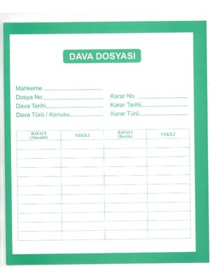 Yıldız Dava Icra Mahkeme  Dosyası 50 'lik