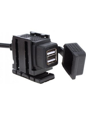 Knmaster Motosiklet Çift USB Su Geçirmez Şarj Soketi Yüksek Sert Plastik ve Metal Alaşımdan 5.5 x 2 x 2.5 cm