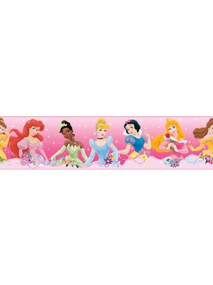 York Roommates RMK1526BCS Disney Prensesler Pembe Bordür Duvar Sticker