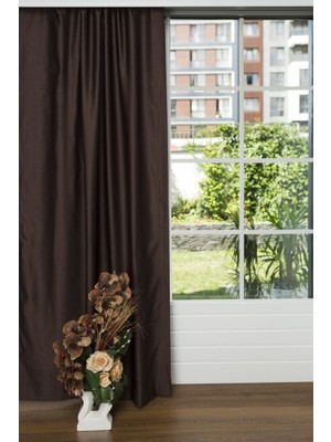Caserta Home Pilesiz Blackout Karartma Güneşlik Perde V12 Koyu Kahve - 100 x 200 cm