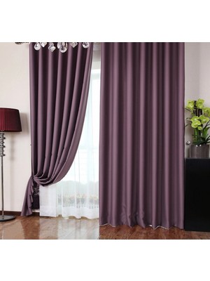 Caserta Home 1/3 Sık Pileli Blackout Karartma Güneşlik Perde V19 Mürdüm - 100 x 200 cm