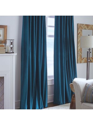 Caserta Home Pilesiz Blackout Karartma Güneşlik Perde V25 Petrol Mavisi - 100 x 160 cm