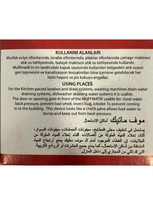 Muffmatik Çamaşır ve Bulaşık Makineleri İçin Çekvalflı Conta