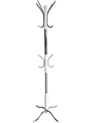 Tolunay Ayaklı Askılık Portmanto - Venedik Model - Beyaz