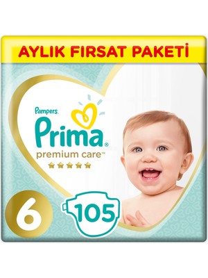 Prima Bebek Bezi Premium Care 6 Beden Junior Aylık Fırsat Paketi 105 Adet