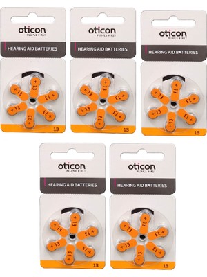 Oticon 13 Numara İşitme Cihazı Pili 5 Paket 30 Adet