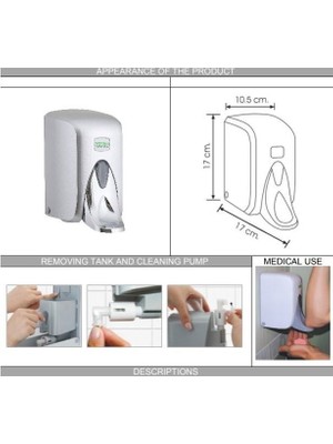 Vialli S5MC Medical Sıvı Sabun Dispenseri Gri 500 ml