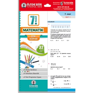 Özde Bir Yayınları  7. Sınıf Matematik Yaprak Test