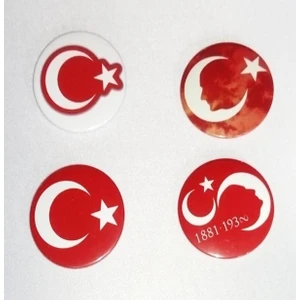 Hediye Panayırı Seri 1Türk Bayrağı Rozetleri 20'li