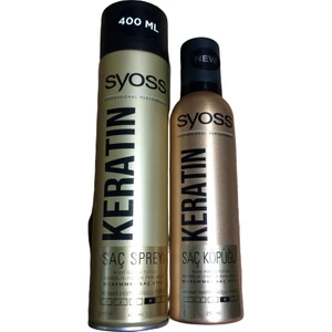 Keratin Saç Spreyi 400 ml + Syoss Saç Köpüğü 250 ml