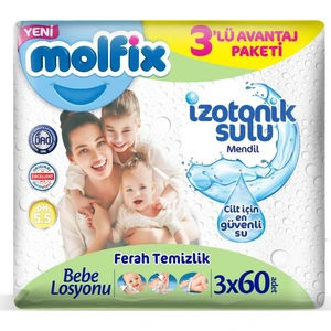 İzotonik Sulu Ferah Temizlik Islak Mendil 3 x 60 Adet