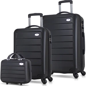 My Valice Ruby Abs 3'Lü Valiz Seti Makyaj + Kabin + Orta Boy Siyah