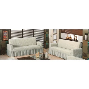 Evory Home Bürümcük Çekyat Örtüsü (3+3) - Gri