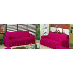 Evory Home Bürümcük Çekyat Örtüsü (3+3) - Fuşya