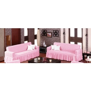 Evory Home Bürümcük Çekyat Örtüsü (3+3) - Pembe