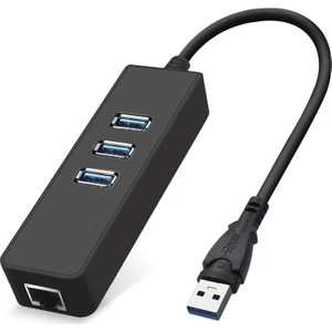 4263 USB 3.0 To Ethernet Gigabit RJ45 3 Port Hub Çoklayıcı Adaptör